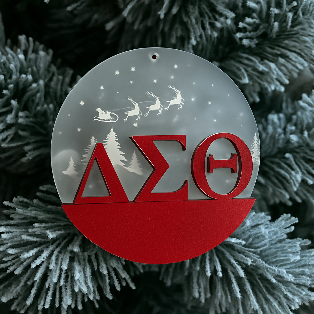 ΔΣΘ Crimson Sleigh Ornament
