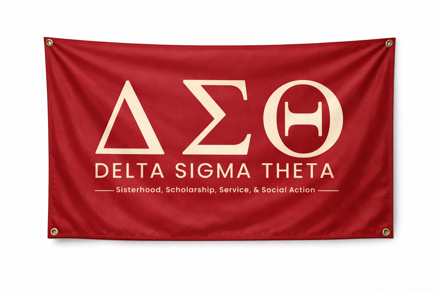 Delta Sigma Theta Sisterhood Greek Banner - Crimson & Cream