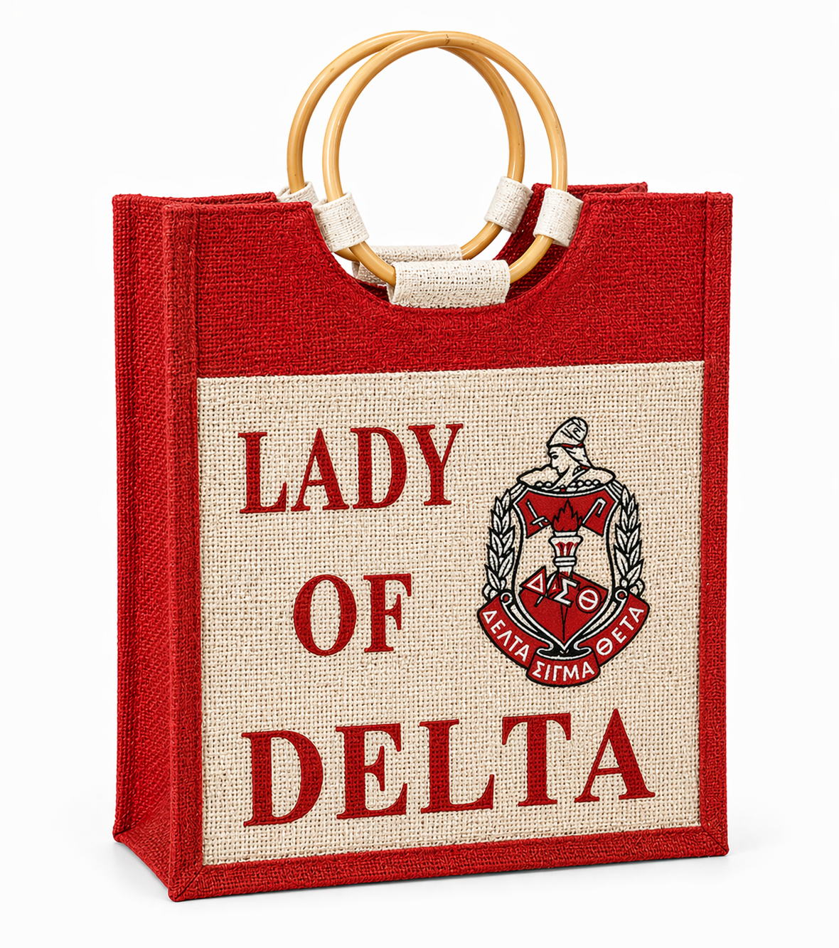 Delta Sigma Theta Lady of Delta Mini Jute Bag