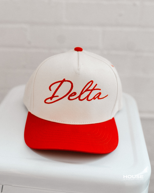 Delta Script Snapback Baseball Cap