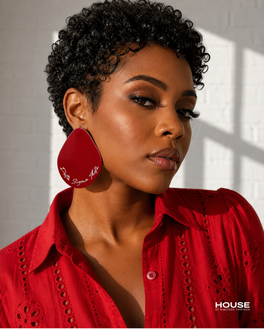 Asymmetric Delta Sigma Theta Stud Earring