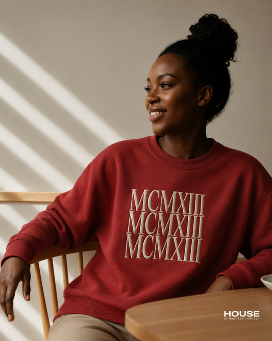 MCMXIII 3D Embroidered Crewneck Sweater