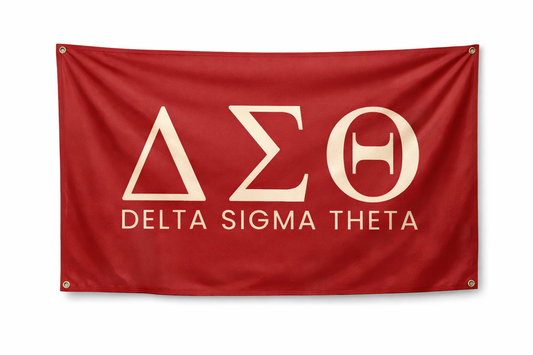 Delta Sigma Theta Greek Banner - Crimson & Cream