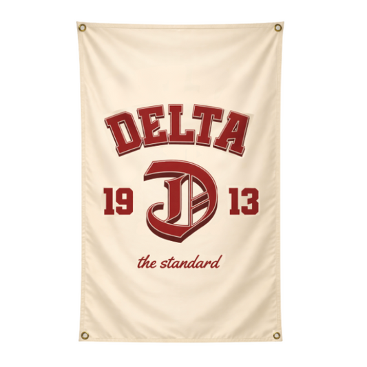 Delta Sigma Theta The Standard Greek Banner - Crimson & Cream