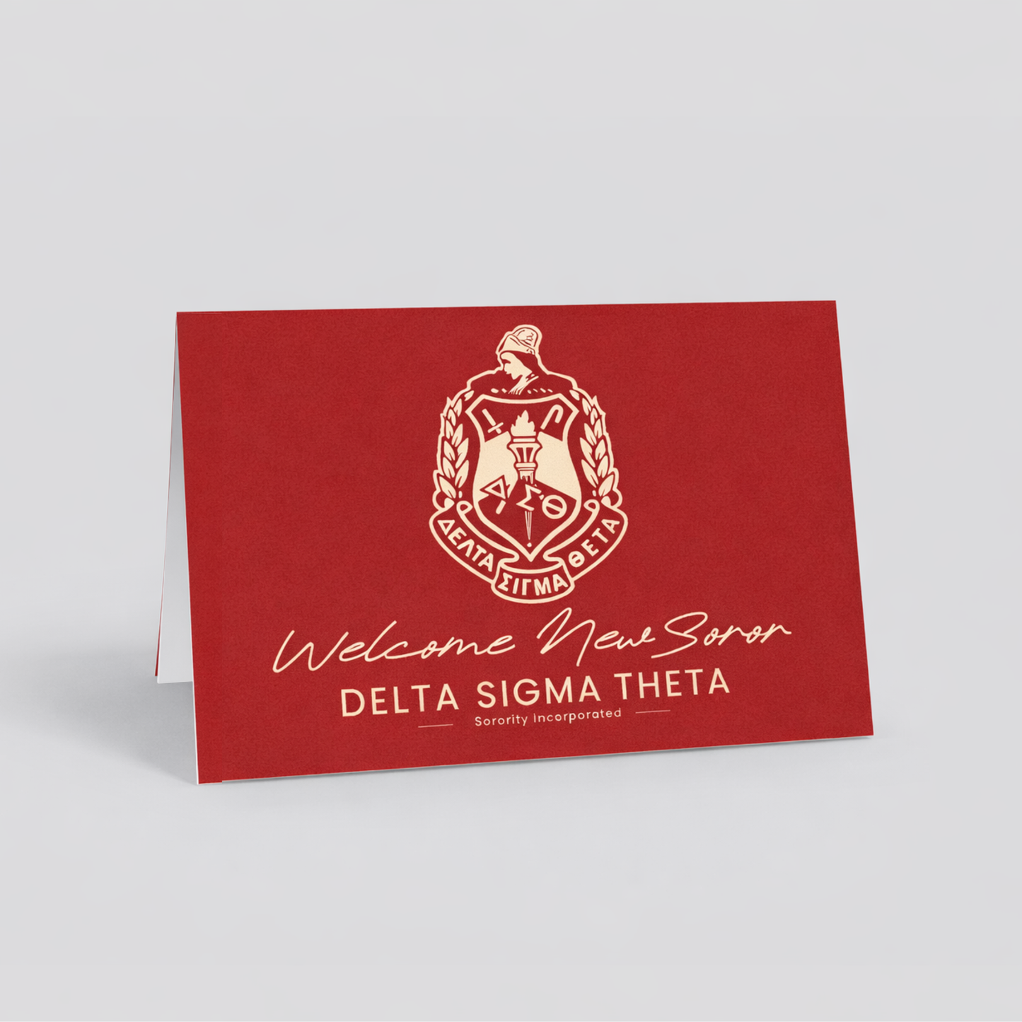 Delta Sigma Theta Shield Crimson Greeting Card