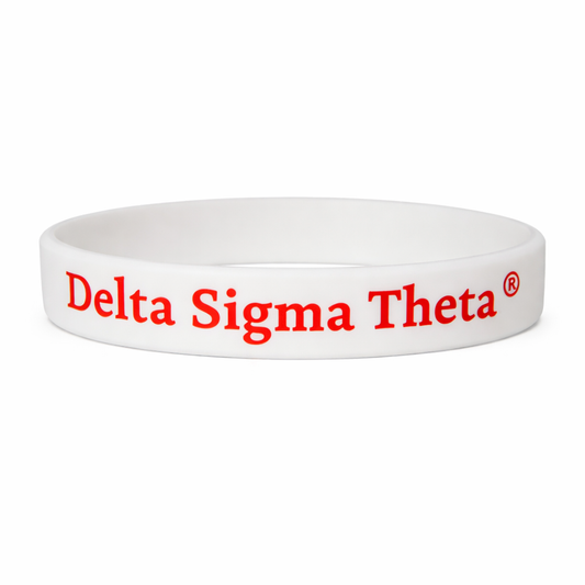 Delta Sigma Theta White and Red Wristband